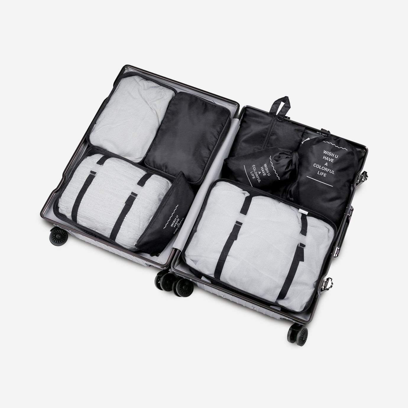 wish you have a colorful life packing cubes