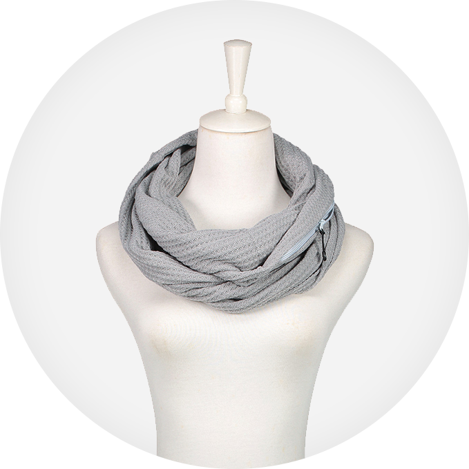 Zero Grid Infinity Scarf with Hidden Pockets Converts to Blanket and Wrap  Perfect for Travel, Ash, One-Size : : Clothing, Shoes & Accessories