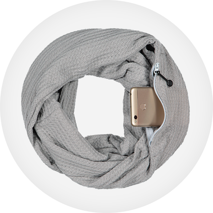 Zero Grid Infinity Scarf with Hidden Pockets Converts to Blanket