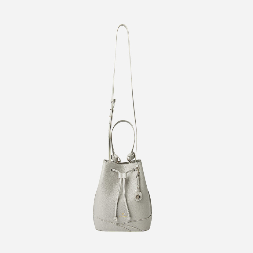 Womens Pearl Mini Bucket Bag White